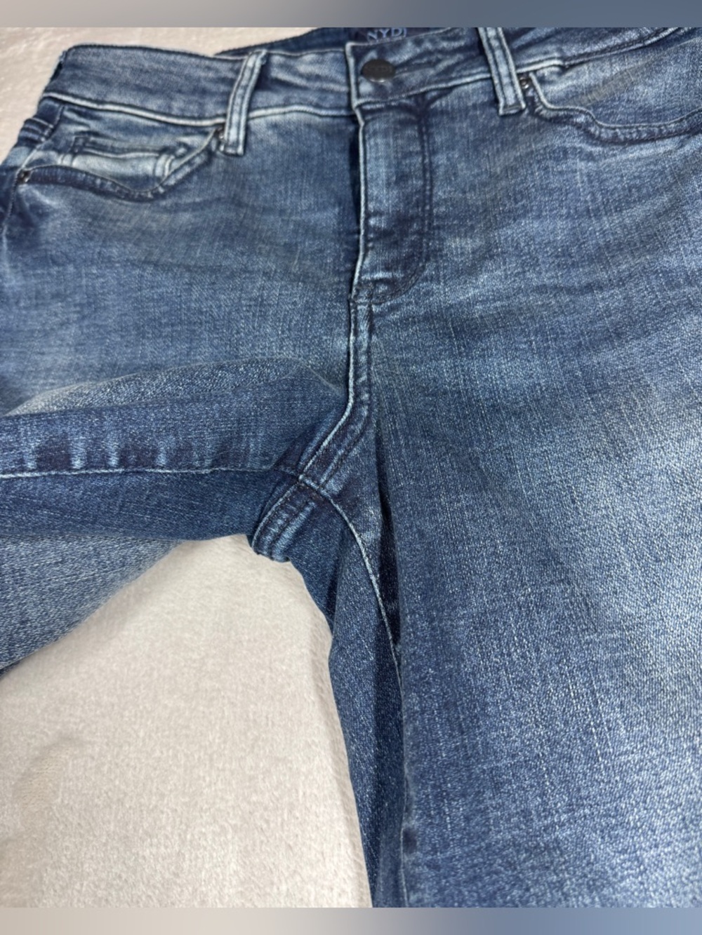 NWT NYDJ Marilyn Straight Lombard Lift Tuck Denim Cotton Blend Blue Jeans Size 8 - Picture 5 of 16